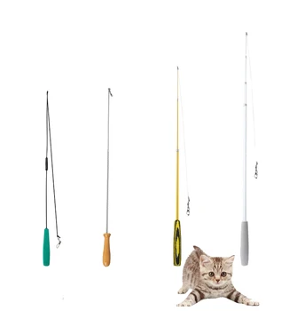 Kedi Teaser Değnek Esnek Üç bölüm Teleskopik Olta Kedi Oyuncak Komik Kedi Sopa Çubuk Catcher Oyuncak Kedi Temel Artefakt