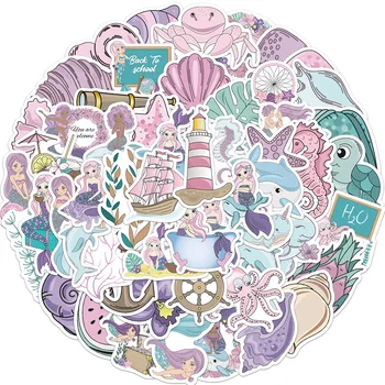 10/30/56 ADET Anime Sevimli Denizkızı INS Deniz Hayvan Çıkartmaları Çocuk Oyuncak DIY Günlüğü Bavul Karalama Defteri Telefon Dizüstü Bisiklet Sticker Hediye