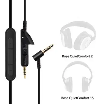 Yedek Ses kablo kordonu Bose QC15 QC2 QuietComfort 15 2 Kulaklıklar Dahili Mikrofon Uzaktan Kumanda