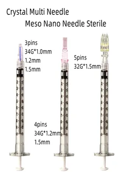 Kore 3,5,4 Pins Kristal Çok İğne Steril Meso Nano İğne Dermal Enjeksiyon Beyazlatma Kırışıklık Karşıtı yaşlanma Karşıtı