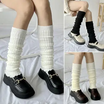 Kadın Beyaz bacak ısıtıcısı s Lolita Goth el ısıtıcı Moda Y2k Çorap Tayt Japon örgü çorap Bacaklar Kapak Cosplay Aksesuarları