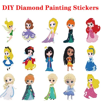 Çocuklar Disney Prenses Elmas Boyama Çıkartmalar DIY Numarası Çıkartmalar Kitleri Çocuklar için Elmas Sanat Mozaik Hediyeler Acemi için El Sanatları