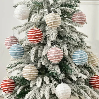 1 Adet 8CM Noel Asılı Topları Payetli Glitter Topu Noel Ağacı Hafif Köpük Kolye Yeni Yıl Ev Dekorasyonu Navidad
