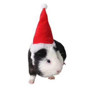 Noel Küçük Pet Şapka Hamster Kobay Sevimli Kap Kostüm Ayarlanabilir Elastik çene kayışı Tavşan Kirpi Kürkü Kap