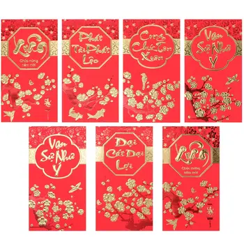 42 Adet 2023 Çin Ay Yeni Yılı Kırmızı Paketleri Yaratıcı Para Çantaları Kırmızı Zarflar Yaratıcı Bahar Festivali Mühürlü Yeni Yıl Çantası