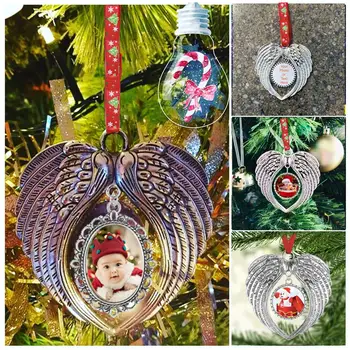 Fotoğraf Çerçevesi Kolye Melek kanatları ve kalp şeklinde Sevgililer Günü Noel Partisi Tatil Parti Sahne Noel Ağacı Süsler
