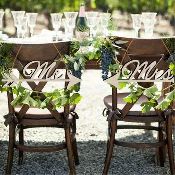 2 adet Mr & Mrs Ok Işaretleri Düğün Parti Sandalye Dekorasyon Fotoğraf Prop Rustik Ahşap Düğün Işareti Süslemeleri Gelin Olmak ıyilik