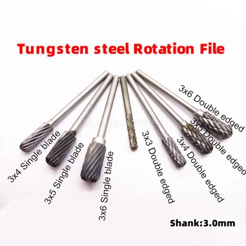 1 Adet Tungsten Çelik Rotasyon Dosya Yönlendirici Parlatma Boule Yuvası Bıçak Üst Silindirik Sütun Alaşım Taşlama Kafası Metal Matkap Dosyaları