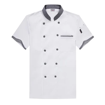 Kısa Kollu Mutfak Ceket Gömlek Erkekler Kadınlar Catering Otel Restoran Aşçı Ceket Pasta Cafe Usta Şef Üniforma Garson İş Giysisi
