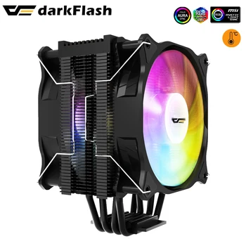 Darkflash darkairplus CPU soğutucu 4 ısı boruları ARGB Radyatör Sessiz PWM 4PİN Intel LGA 1150 1151 1155 1200 1366 AMD AM4 Ventilador