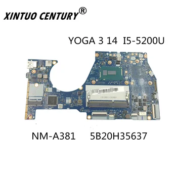 BTUU1 NM-A381 5B20H35637 anakart için Lenovo Yoga 3 14 laptop anakart SR23Y I5-5200U CPU DDR3L %100 % test çalışma