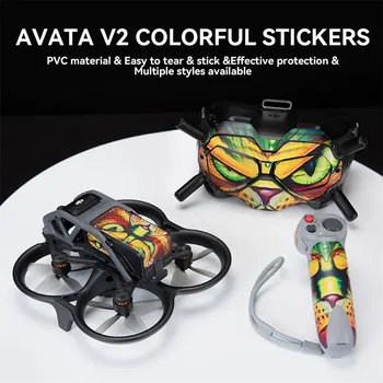 DJI Avata GÖZLÜK V2 / 2 VR Cam Denetleyici Cilt Çıkartması El Sticker PVC Renkli Set Koruyucu Anti-scratch Kapak Braketi