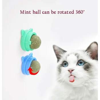 1 Adet Doğal Catnip Kedi Duvar Stick-on Topu Oyuncak Davranır Sağlıklı Kaldırır Saç Topları teşvik etmek Sindirim Çim Aperatif Pet Malzemeleri