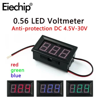 0.56 İnç LED Dijital Voltmetre DC 4.5 V-30 V 2 Teller LED Ekran Kırmızı / Mavi / Yeşil Dijital Ampermetre Voltmetre