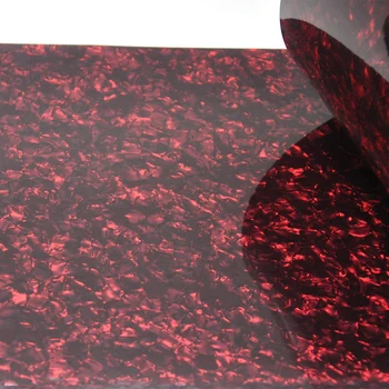 500mm x 1580mm Kırmızı İnci Selüloit Levha 0.46 mm DIY Davul Sarma Enstrüman Deco