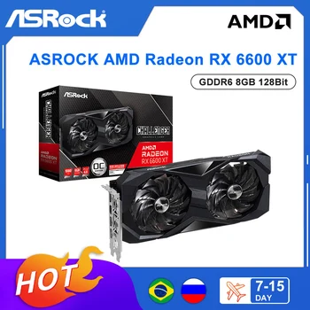 ASROCK Yeni AMD Radeon RX 6600 XT RX6600XT 8GB GDDR6 128-bit 6600XT Ekran Kartları AMD GPU Grafik Kartı Oyun placa de video