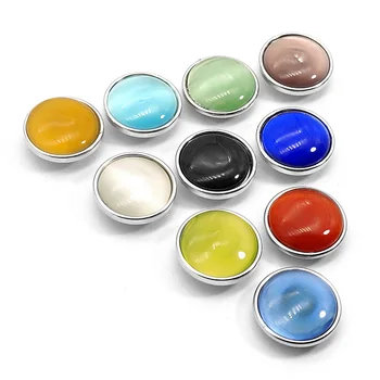 Yeni NS0011 Moda 10 adet karışık Renkli taş 18mm yapış düğmeler fit DIY yapış bilezikler takı toptan