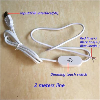 COMPSON LED dokunmatik anahtarı karartıcı kontrol cihazı USB arayüzü İle 2 Metre hattı kaynak 3W 3 renk ışık kurulu giriş 5V 12V.