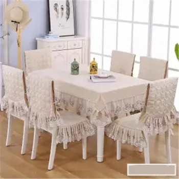 Klasik Tarzı Avrupa Dantel Masa Örtüsü Dikdörtgen Yuvarlak yemek masası sandalye kılıfı Düğün Dekoratif Ev Partisi Ziyafet Simpl