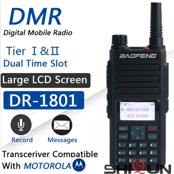 Walkie Talkie Baofeng DR-1801 DMR 2 Yönlü Radyo Çift Bant Katmanlı I Katmanlı II Çift Zaman Yuvası UHF VHF Dijital Poste Radyolar Walkie-talkie