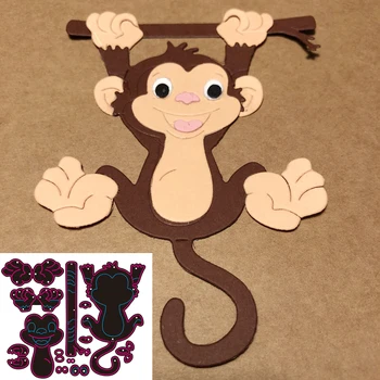 Yeni Hayvanlar maymunlar metal kesme die karalama defteri fotoğraf albümü kağıt dıy hediye kartı dekorasyon kabartmalı zar
