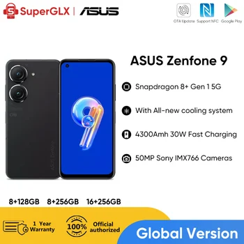 Orijinal ASUS Zenfone 9 5G Smartphone Snapdragon 8 + Gen 1 120Hz Süper AMOLED Ekran 30W Hızlı Şarj 50MP Ana Kameralı Telefon