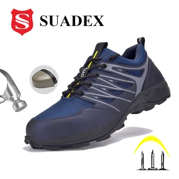 SUADEX Yeni Yıkılmaz iş ayakkabısı Erkekler Sneakers Anti-delinme güvenlik ayakkabıları Erkek Botları Hafif ayakkabı çelik burunlu güvenlik Botları