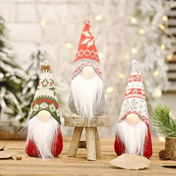 Noel Gnome Peluş Örme Meçhul Bebek Elf Merry Christmas Ağacı Süsler Ev Dekorasyon Yeni Yıl İsveç Tomte Nisse Bebek