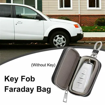 Premium Faraday Kutusu Korumak Anahtar Fob Rfıd Sinyal Engelleme Çantası Pu Deri Anti-hırsızlık Kılıfı Anti-hacking Kılıfı Engelleyici