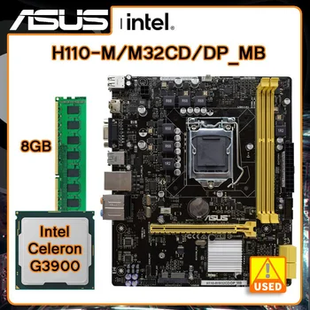 H110 Anakart seti ASUS H110-M / M32CD / DP_MB LGA 1151 Anakart kiti Intel Celeron G3900 cpu'lar ve DDR3 8G USB 3.1 Mikro ATX