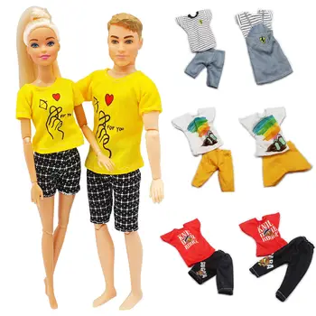 1 Takım 2 Adet Çift Yaz Takım Elbise Kısa Kollu plaj pantolonları Giyim Aşk Elbise barbie bebek Aksesuarları Çocuk Oyuncak