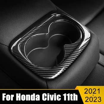 Honda Civic için 11th Gen 2021 2022 2023 ABS Araba Koltuğu Arka Sıra Su Bardağı Tutucu çerçeve Paneli Trim Kılıf Sticker Aksesuarları