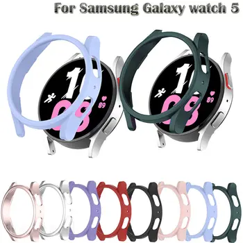 PC Sert Koruyucu Kılıf Samsung Galaxy İzle 5 44mm Şeffaf Koruyucu Kapak Galaxy Watch5 40mm Çerçeve Baskılı Kaplama Kabuk Sıcak