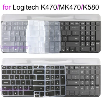 K580 Klavye Kapağı Logitech K580 K470 MK470 için Logi Seti Şeffaf Silikon Koruyucu deli Kılıf Filmi İnce Aksesuarlar