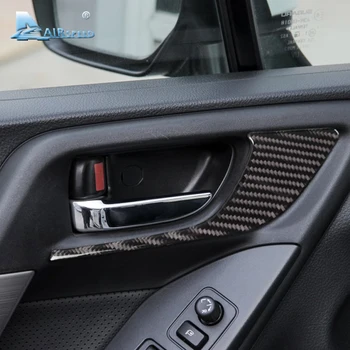 Gerçek Karbon Fiber Sticker Subaru Forester 2013 için 2014 2015 2016 XV İç Kapı Kolu Çerçeve Sticker Aksesuarları İç Trim