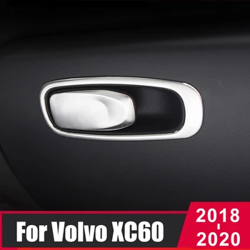 Volvo için XC60 2018 2019 2020 Paslanmaz çelik Araba Co-pilot saklama kutusu havasız ortam kabini kulp kılıfı Trim Çıkartmalar İç Aksesuarları