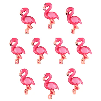 50 adet Sevimli Sıcak Pembe 3D Flamingo Flatback Reçine Scrapbooking Saç Yay Merkezi El Sanatları Süsleme Flatback Takılar Cabachons