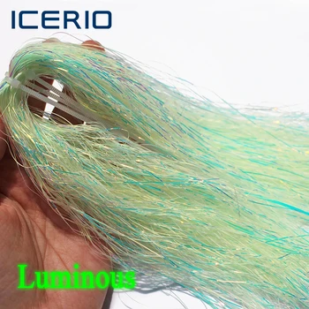 ICERIO 10 paket Aydınlık Flashabou Tinsel Glow Sentetik Malzeme Yardımcı Kanca Jig Cazibesi Flama Fly Bağlama Malzemeleri
