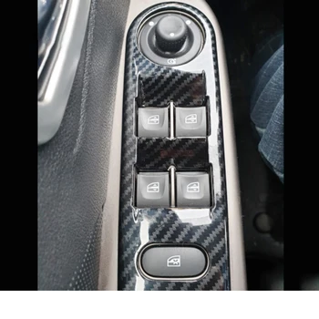 Renault Captur 2013 2014 2015 2016 Aksesuarlar Araba İç Kapı Pencere Cam Kaldırıcı Paneli kapatmak için ABS Karbon Fiber Stil Döşeme 