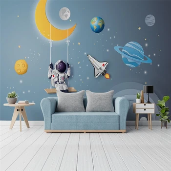 beibehang özel 3D İskandinav uzay samanyolu roket duvar kağıdı çocuk odası için çocuk yatak odası karikatür duvar duvar kağıtları ev dekor