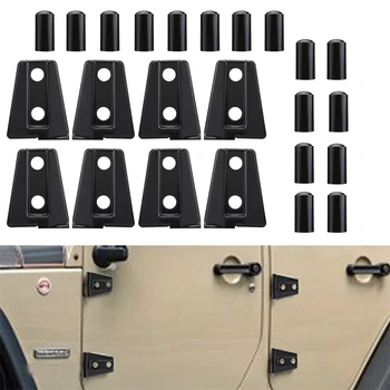 8 ADET kapı menteşesi Koruyucu Kapakları Trim Oto Modifiye Parçaları Araç Aksesuarları Jeep Wrangler JK Sınırsız 4-Door 2007-2018