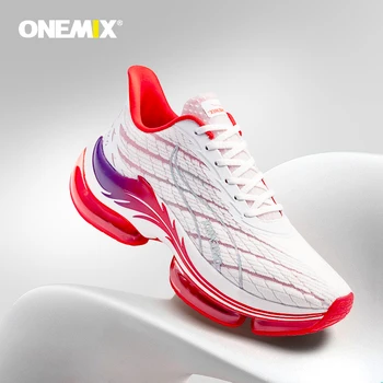 ONEMIX Yüksek Kalite Erkekler Hava koşu ayakkabıları Kadınlar için Süper Hafif Çift Eğitmen Sneakers Karbon Fiber Plaka Zapatillas Hombre