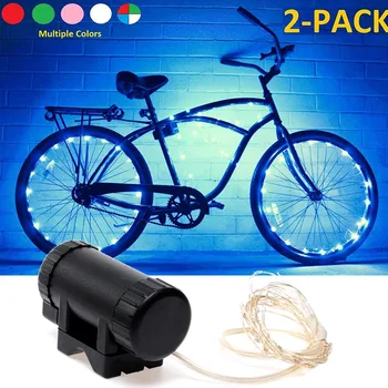 2 Paket LED bisiklet tekerleği ışıkları ön ve arka su geçirmez konuştu ışıkları bisiklet dekorasyon lastik şerit ışık yetişkinler gece sürme
