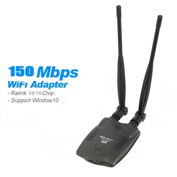 Atheros için AR9271 802.11 b/g/n 150 Mbps USB Kablosuz WiFi adaptörü ile 2x 6dBi WiFi Anten için Windows 7/8/10 / Kali Linux