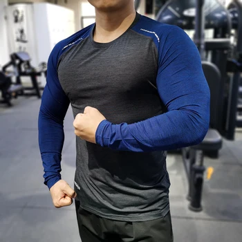 Erkekler Sıkıştırma T - Shirt Tops Homme Spor Spor koşu giyimi Spor Sıkı Uzun Kollu Tees Kuru Fit Rashguard Mma Kazak