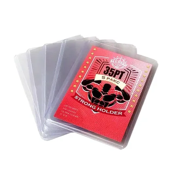 Sert Plastik Kart Kollu Ticaret Kartları İçin 3X4 İnç Toplayıcı oyun kartı Kollu 25 ADET Temizle sert çanta Kapak Koruyucu