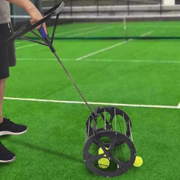 Tenis Eğitmeni Topu Seçici Yüksek kapasiteli Retriever Ayarlanabilir Tenis Aksesuarları Kare Kolu taşınabilir stant Depolama Tutucu