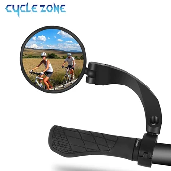 Reflektör 360 ° Ayarlanabilir Bisiklet Geniş Arka Görüş Sol Scooter HD Akrilik E bisiklet aynası Bisiklet Gidon Dikiz Aynası
