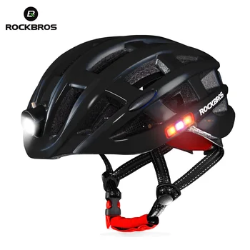 ROCKBROS bisiklet ışığı Kask Su Geçirmez bisiklet kaskı USB Şarj Bisiklet Kask Entegral kalıplı MTB Yol Bisiklet Aksesuarları