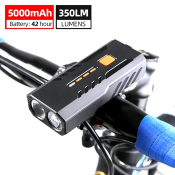 Su geçirmez IP65 bisiklet ışığı 2400mAh 5000mAh USB Akıllı ışık Sensörü Bisiklet Ön İşık Far MTB Yol Bisiklet için El Feneri